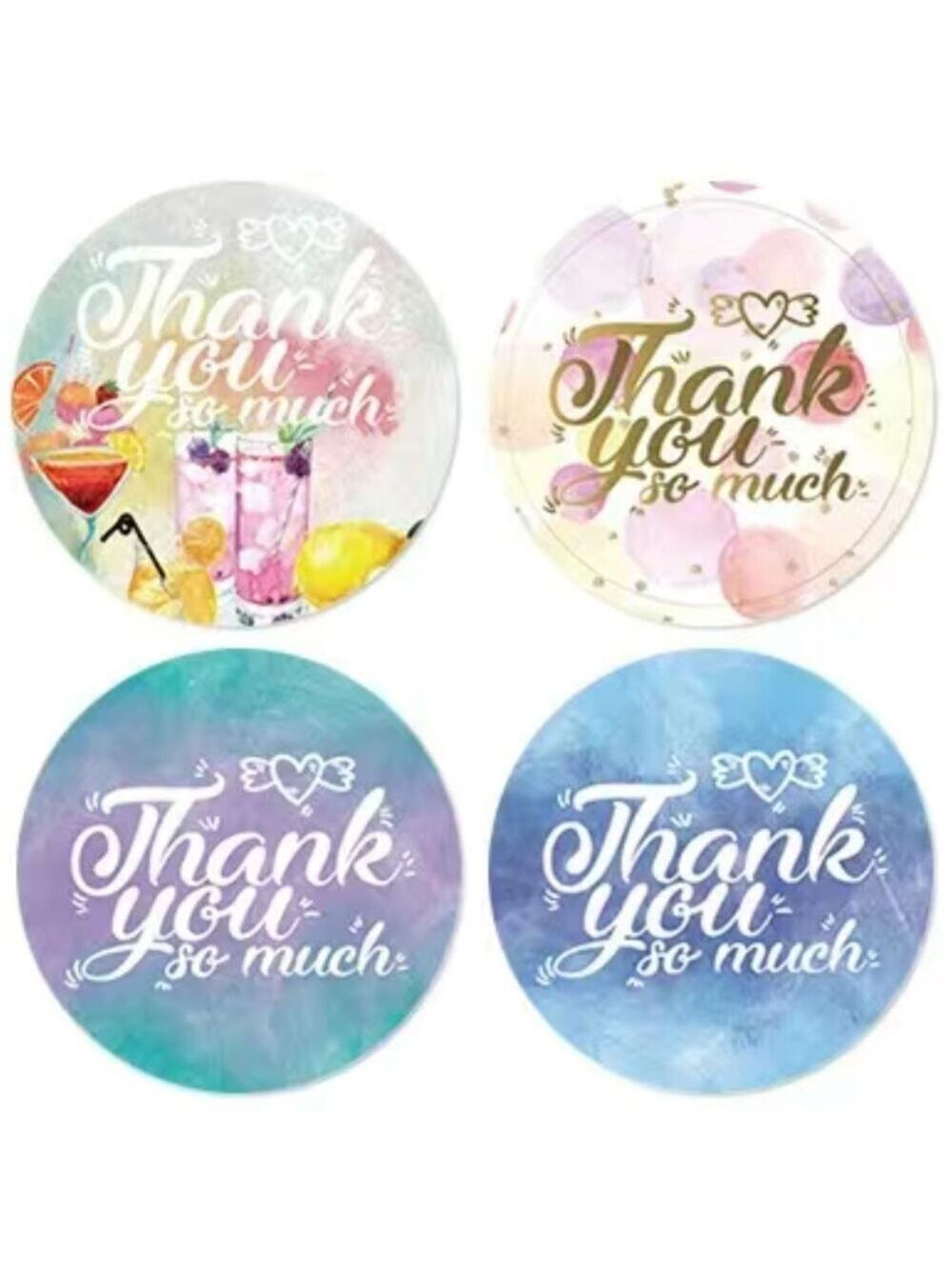 500 Summer Fun Thank You Stickers 1 inch , Roll, Round PRICE IS FIRM - Picture 2 of 3
